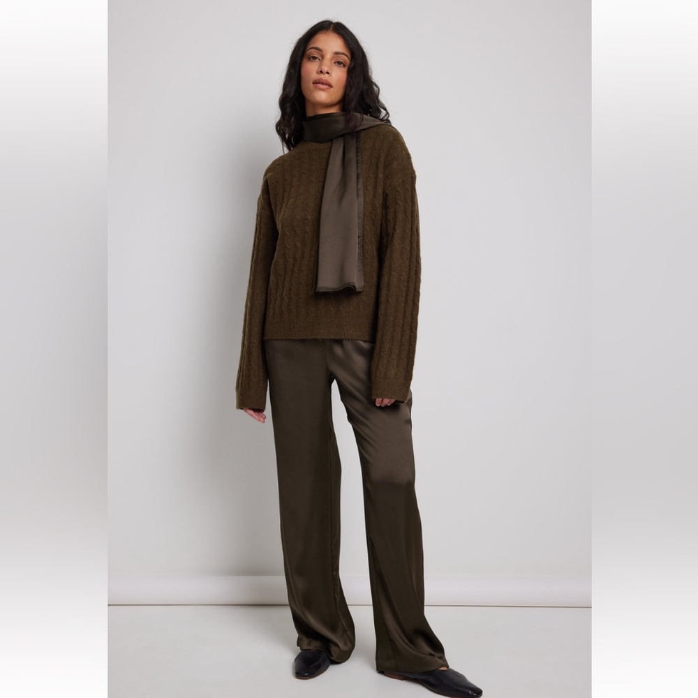 Nakd x claire rose knit ribbed wool blend sweater